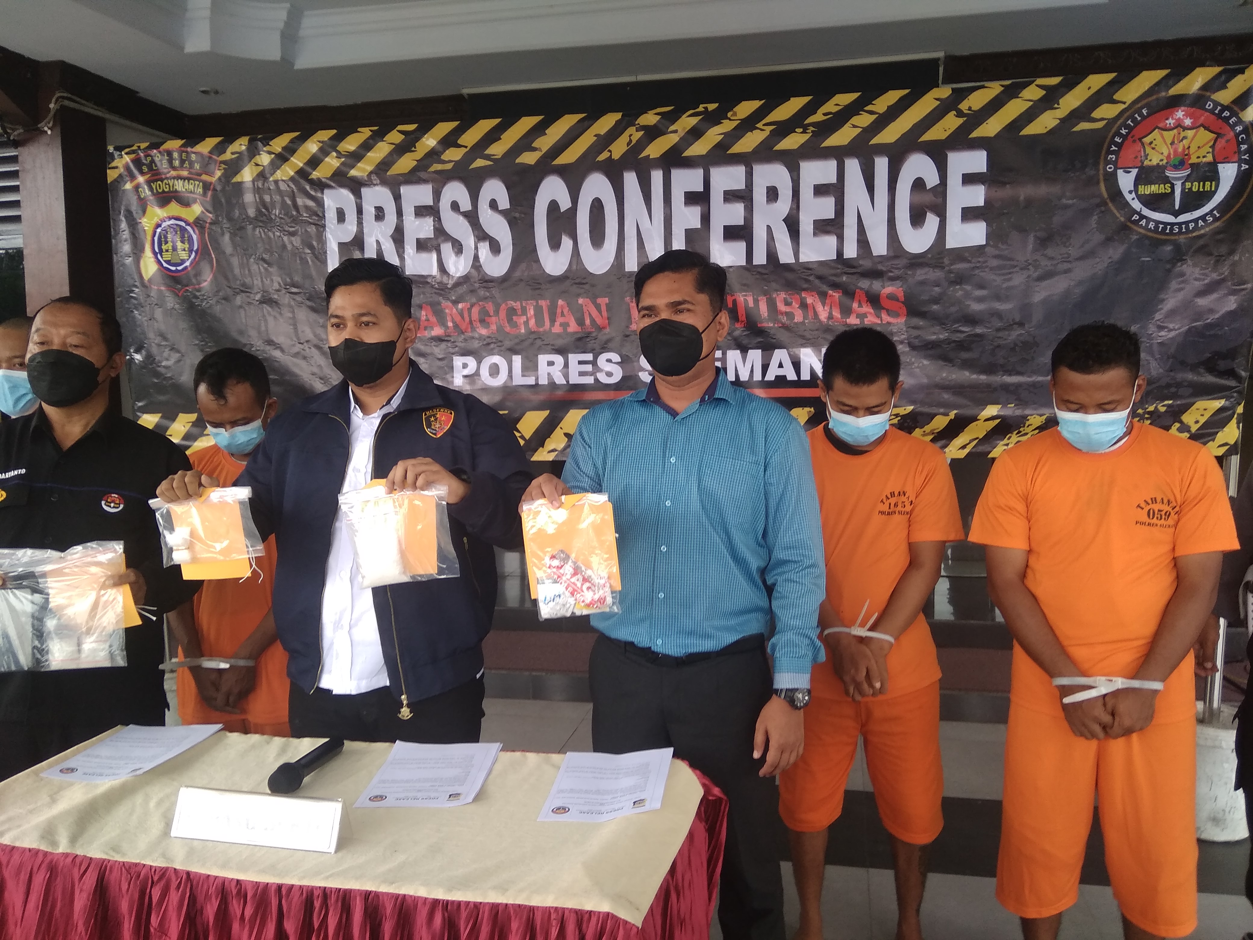 Dalam Seminggu, Sat Res Narkoba Polres Sleman Bekuk 4 Kurir Shabu
