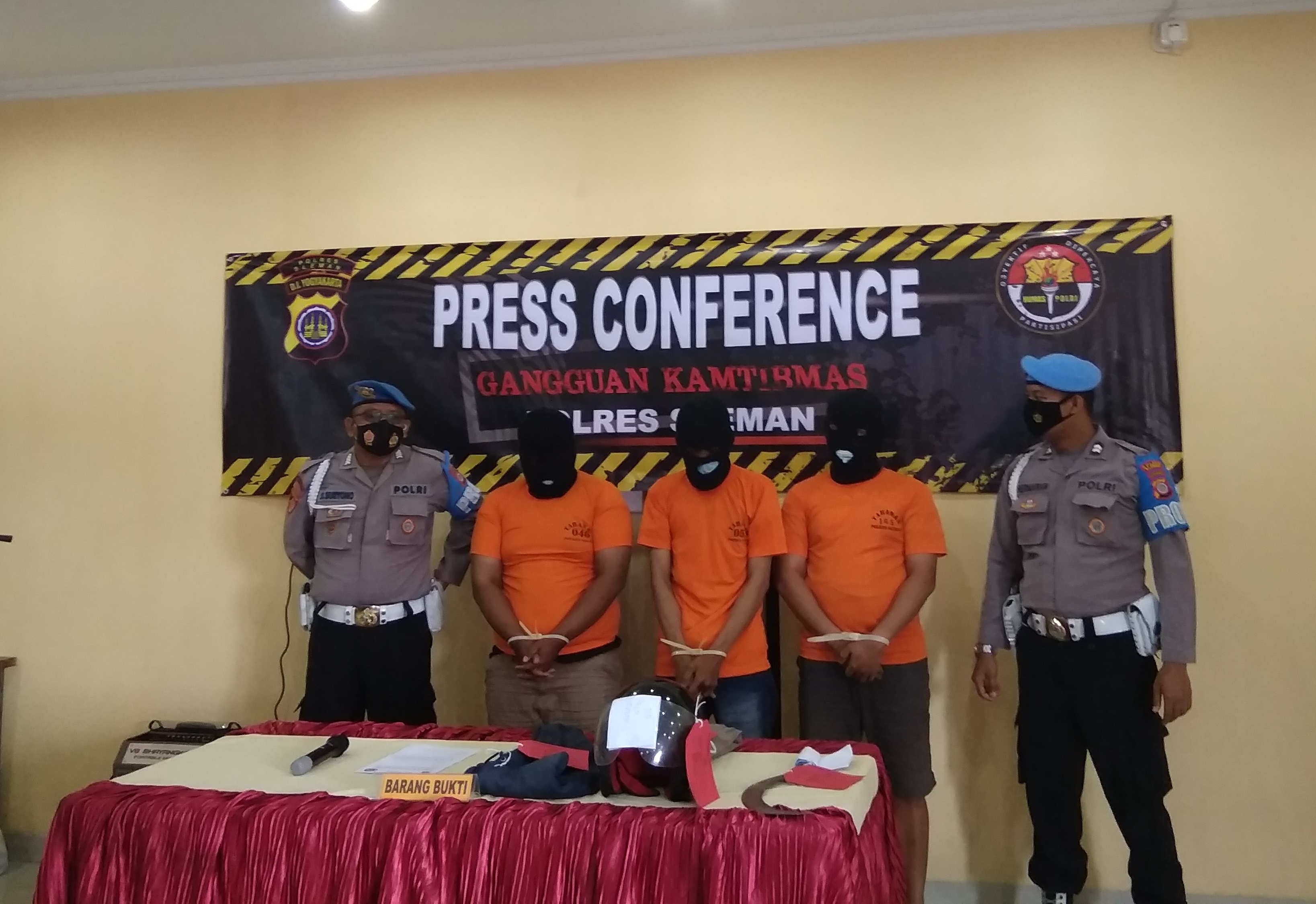 Tiga Oknum Pelajar Bersenjata Celurit Ditangkap Polres Sleman